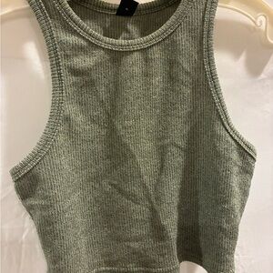 SHEIN Olive Ribbed Tank Top